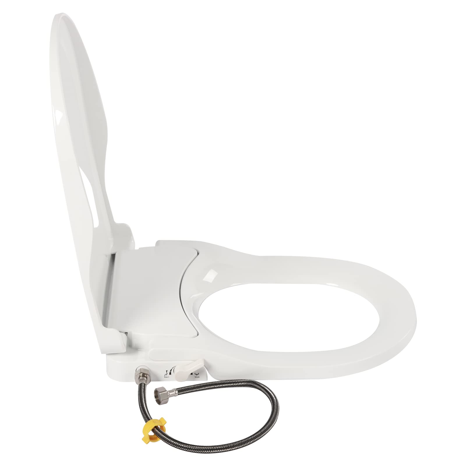 Non-Electric Bidet Toilet Seat, Fits Elongated Toilets, White, Dual Nozzle System - Bidet with Easy Installation