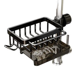 faucet storage rack kitchen storage rack rag rack multi-functional sink sink storage rack; can accommodate 0.7-1.1 inch round water pipe (black)