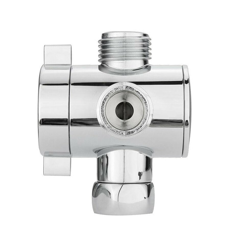 1/2 Inch Three Way T-adapter Valve Fit for Toilet Bidet Shower Head Diverter Valve