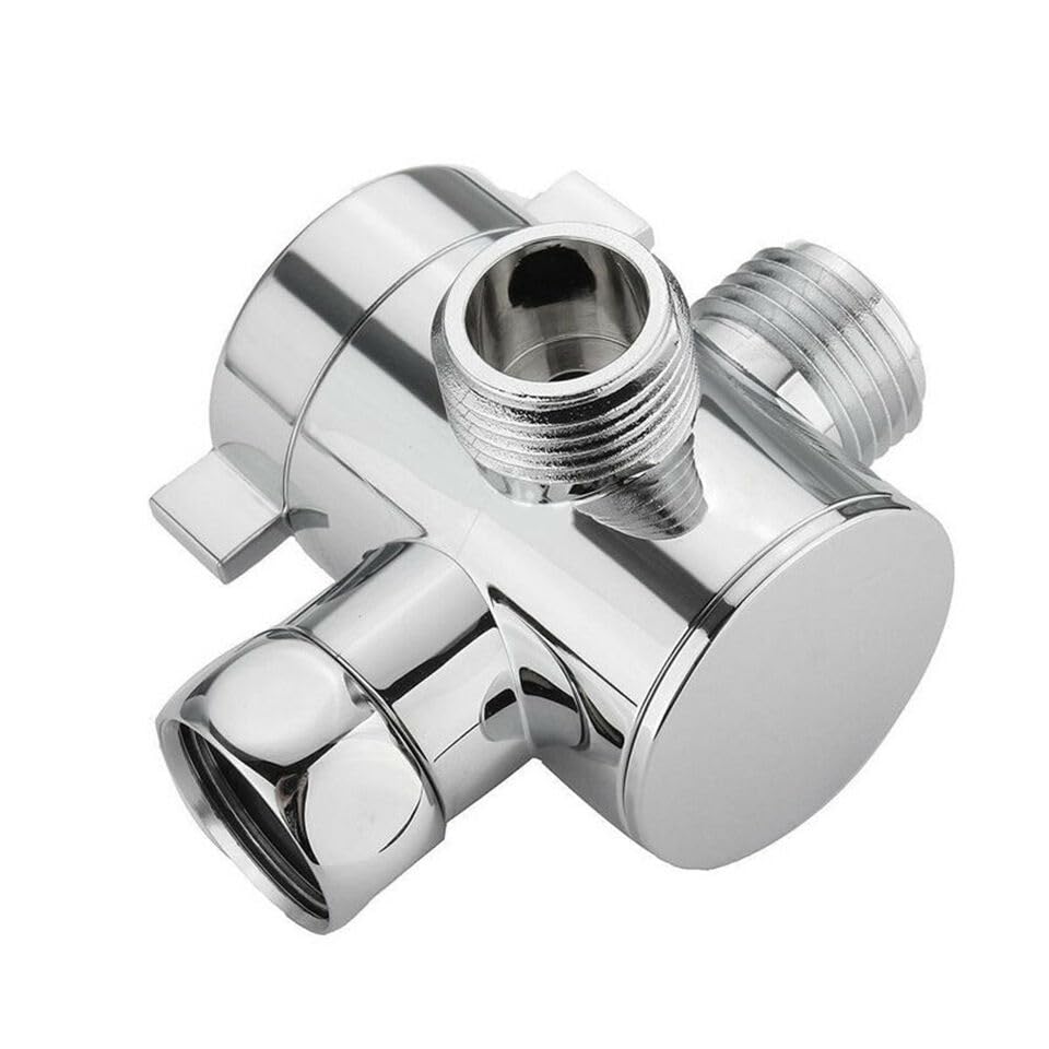 1/2 Inch Three Way T-adapter Valve Fit for Toilet Bidet Shower Head Diverter Valve