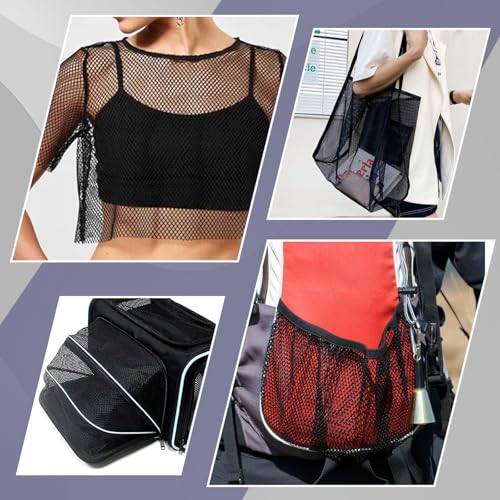 39x59 Inch Black Mesh Fabric Polyester Mesh Fabric Slightly Stretch Mesh Material Fabric Mesh Fabric Netting for Sewing Projects, Backpack Pocket and Straps, Netting Clothes, Netting Bag Shopping Bag