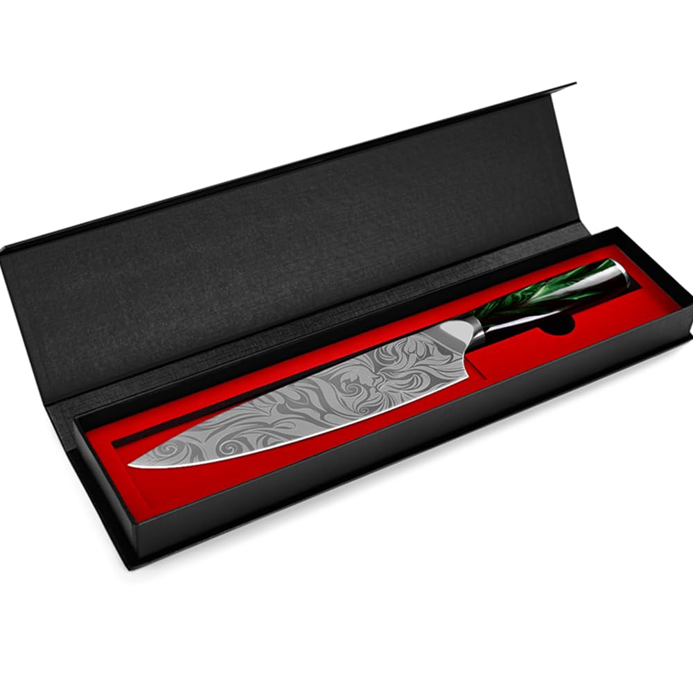 CHEN-KE 8-inch Chef's Knife - Home and Restaurant Cooking Knife - Japanese Steel - Super Sharp Stainless Steel - Peeling Knife - Kitchen Essential for Cutting Meat - Professional Sashimi Knife