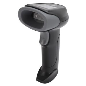 barcode scanner 2d qr cordless handheld scanner, lcd display, ai voice, wide scan range with 2000mah battery, abs material, 30fps, white led, 500,000 memory