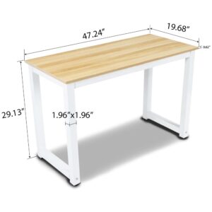 PIT66 Computer Desk Wood 47.2''Office Table Modern PC Laptop Notebook Study Writing Table for Home Office Workstation (Oak Color)