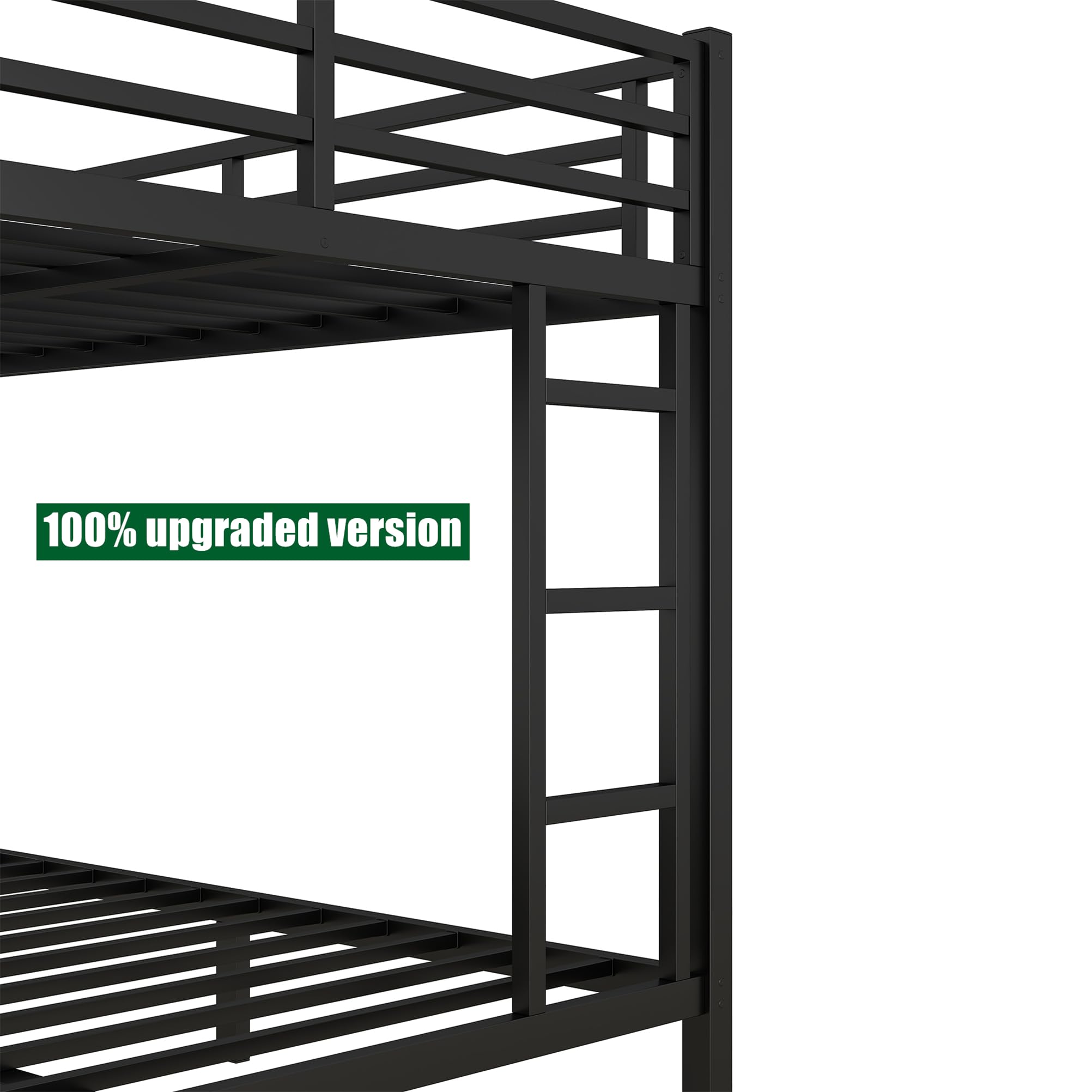 TIHWOALL Latest Upgrade & Stronger Metal Steel Bunk Bed Full XL Over King Size Bunkbed, Thickened More Stable Heavy Duty More Rust-Proof King Bunk Bed Frame (Easier Assembly) (Full XL Over King)