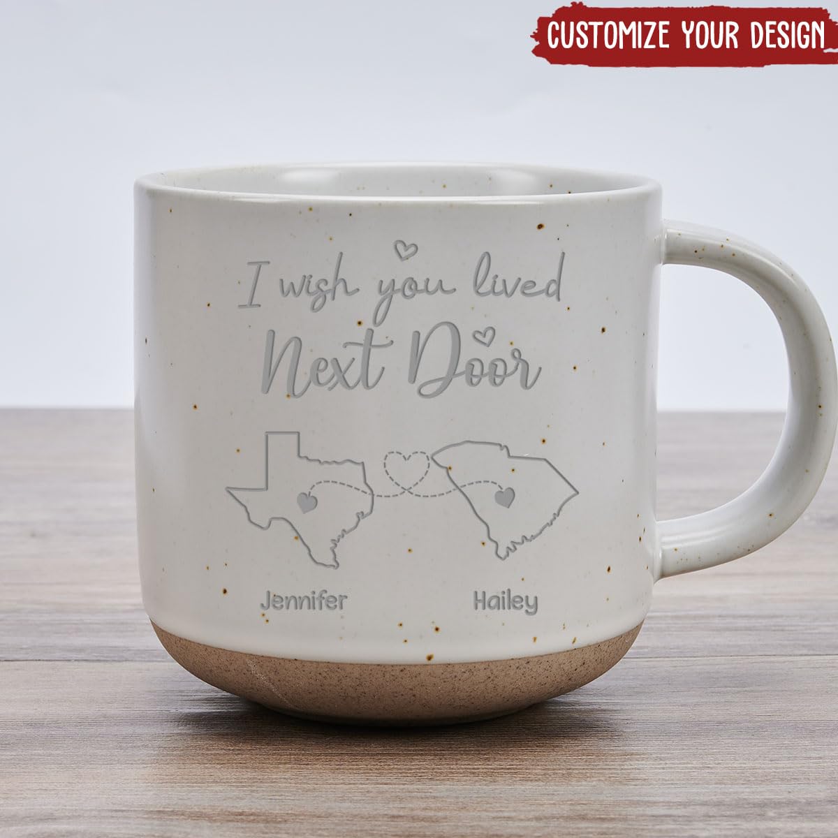 Wrappiness I Wish We Lived Closer Pottery Mug - Personalized Long Distance Friendship Mug, Custom State to State Mug, Going away Gifts for Sister Best Friend Bestie Women Gift - W20-01-recukQJ2Ybzzr0