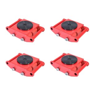 4pcs machinery mover, 52800lbs/24ton machinery skate machinery moving skate, machinery mover skate w/360° rotation cap and pu rollers dolly machinery skate for industrial moving equipment