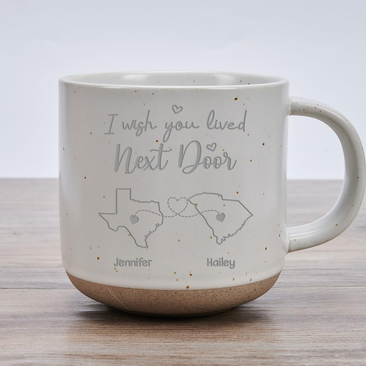 Wrappiness I Wish We Lived Closer Pottery Mug - Personalized Long Distance Friendship Mug, Custom State to State Mug, Going away Gifts for Sister Best Friend Bestie Women Gift - W20-01-recukQJ2Ybzzr0