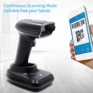 Barcode Scanner Bluetooth USB Wired 2.4G Wire Less Connection Handheld 2D 1D QR Code Reader with Cradle