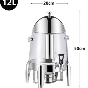 12L Stainless Steel Juice Dispenser Beverage Dispenser with Spigot Coffee Urn Hot Or Cold Drinks Dispenser for Parties Buffet Catering