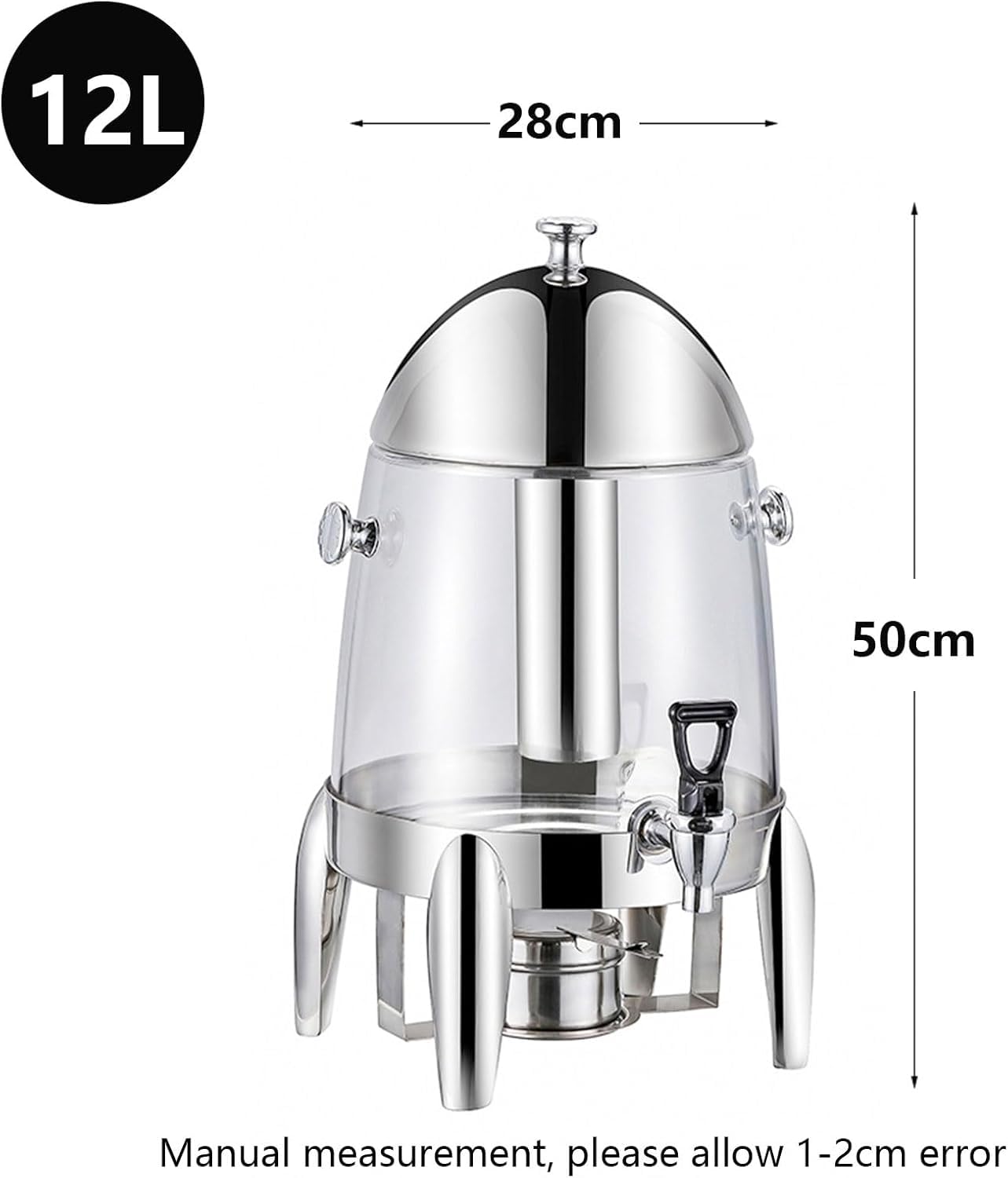 12L Stainless Steel Juice Dispenser Beverage Dispenser with Spigot Coffee Urn Hot Or Cold Drinks Dispenser for Parties Buffet Catering