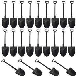 mini shovel spoons, disposable plastic dessert shovel spoon, halloween shovel shaped spoon for ice cream pudding yogurt party birthday party favors construction baking supply, black (50, black)