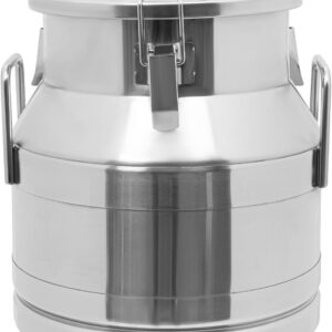 Stainless Steel Milk Can With Spigot, 5.28 Gallon Tabletop Milk Jug With Sealed Lid, Round Beverage Drink Dispenser For Grain Canisters Container