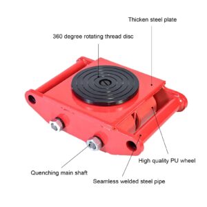 4PCS Machinery Mover, 52800lbs/24Ton Machinery Skate Machinery Moving Skate, Machinery Mover Skate w/360° Rotation Cap and PU Rollers Dolly Machinery Skate for Industrial Moving Equipment