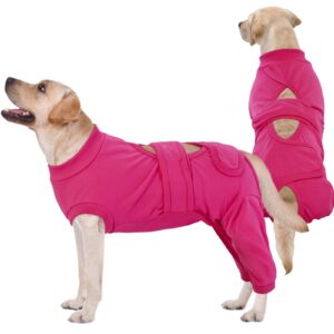 kuoser dog surgery suit female spay, male dog recovery sleeve back leg, thigh wound protective recovery suit for dogs, dog rear leg sleeve to stop licking, pet surgical suit puppy onesie bodysuit