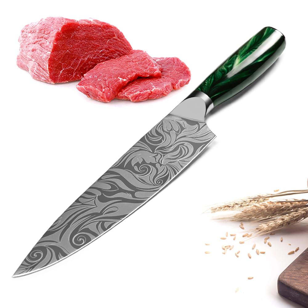 CHEN-KE 8-inch Chef's Knife - Home and Restaurant Cooking Knife - Japanese Steel - Super Sharp Stainless Steel - Peeling Knife - Kitchen Essential for Cutting Meat - Professional Sashimi Knife