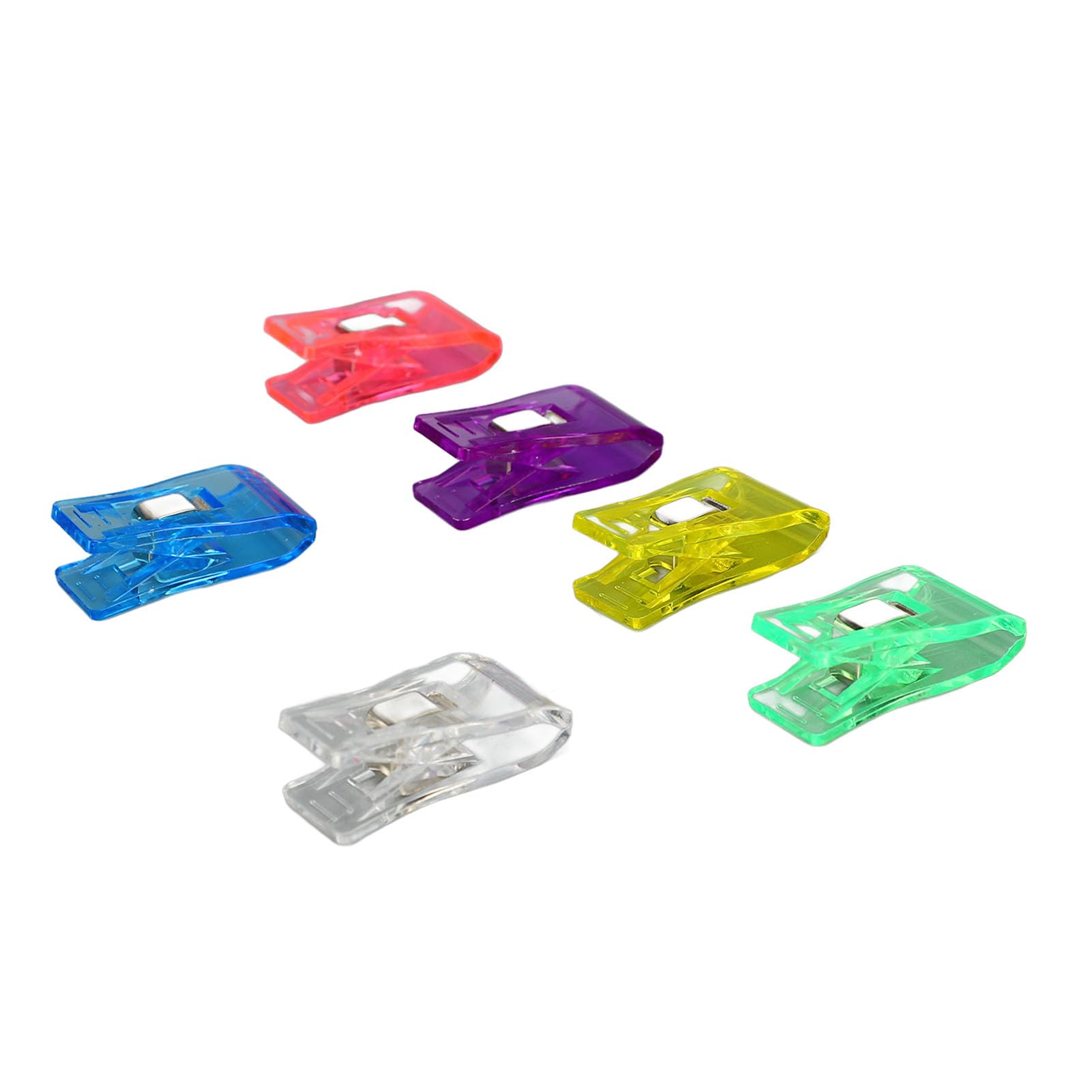 100 Pieces Multifunction Clips, Colorful Transparent Plastic Flat Tail Clip Set, Mini Transparent Plastic Clear Clips, Photo Clips, Clothespins Clip