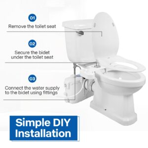 Macerating Toilet with 500Watt Macerator Pump, Upflush Toilet For Basement with Bidet Attachment,Extension Pipe,Toilet Tank and Macerator Pump with 4 Water Inltes for Bathroom, Kitchen Sink,