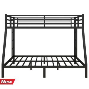 TIHWOALL Latest Upgrade & Stronger Metal Steel Bunk Bed Full XL Over King Size Bunkbed, Thickened More Stable Heavy Duty More Rust-Proof King Bunk Bed Frame (Easier Assembly) (Full XL Over King)