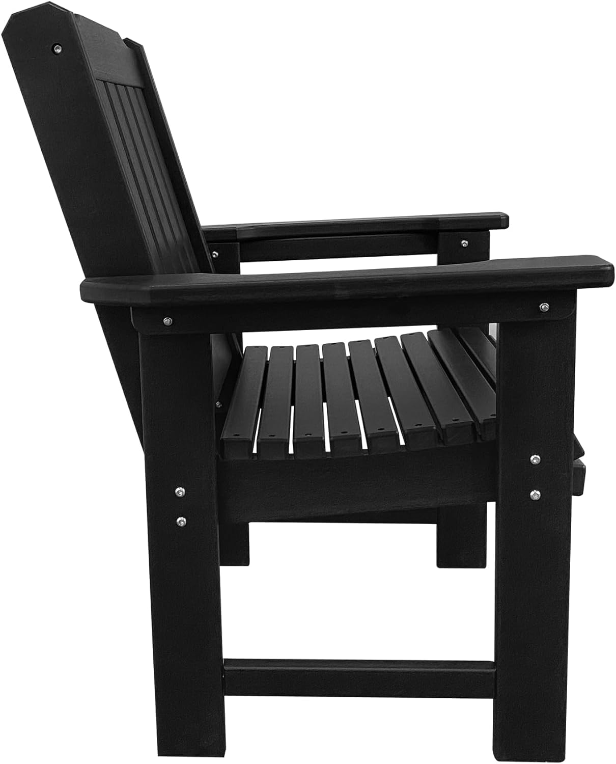 Fortune Candy HDPE Patio Dinning Chair, Outdoor Chair with 18/8 Stainless Steel Hardware, Heavy Duty 600 LBS, for Outdoor Patio Garden Yard (Carbon Black)