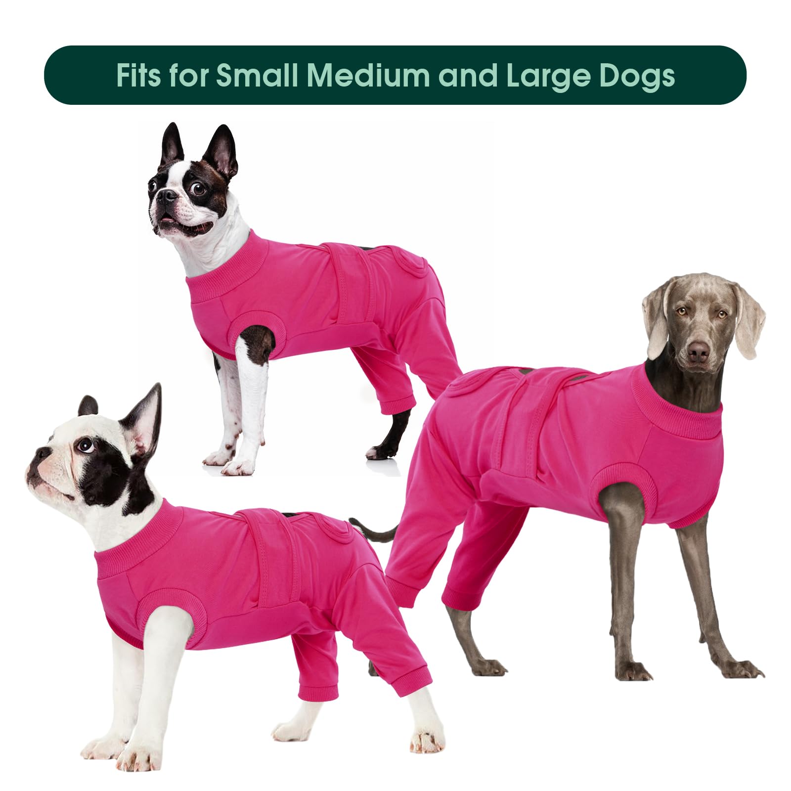 Kuoser Dog Surgery Suit Female Spay, Male Dog Recovery Sleeve Back Leg, Thigh Wound Protective Recovery Suit for Dogs, Dog Rear Leg Sleeve to Stop Licking, Pet Surgical Suit Puppy Onesie Bodysuit