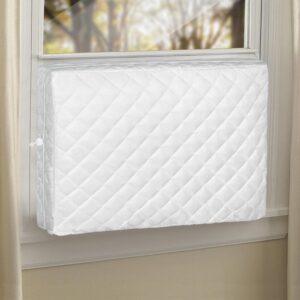 cestluck window ac covers for inside: indoor ac cover for window unit - s size beige window air conditioner cover inside for winter - windproof snowproof waterproof for bedroom living room