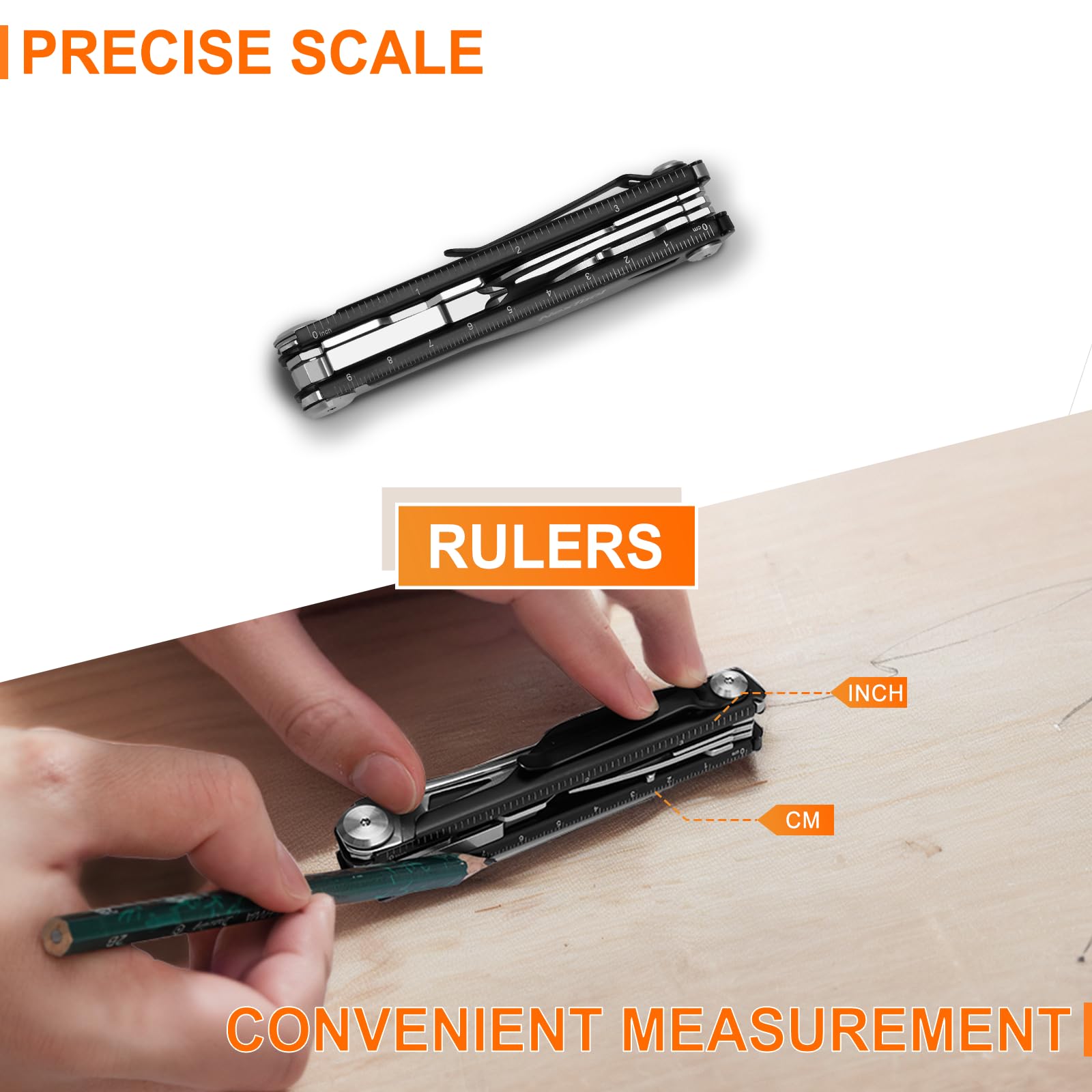 NexTool Multi Tool Pocket Knife, Folding Multitool Knife with Scissors, Screwdriver, Bottle Opener, 11 in 1 Multi-Tool One Hand Accessible with Safety Lokcing for Camping/Emergencies/EDC (Knight)