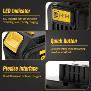 Blawhi 2-Pack 20V 8Ah Batteries Replacement for DeWalt 20V Battery, Compatible with Dewalt Battery 20v DCB200 DCB203 DCB204 DCB210 and Cordless Power Tools with Led Indicator