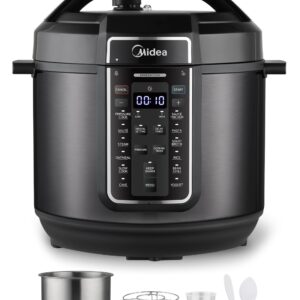 Midea 12-in-1 Electric Pressure Cooker, 8 Quarts, 12 Presets, Multi-Functional Programmable Slow Cooker, Rice Cooker, Steamer, Sauté Pan, Yogurt Maker, and More, Stainless Steel