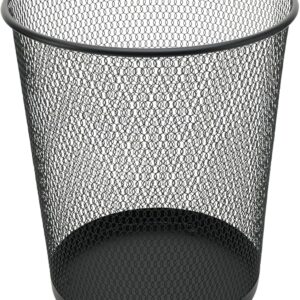 Metal Steel Mesh Round Trashcan,Wastebasket for Trash in The Home,Office, or Garage, 4.5 Gallons (26cm L, 21cm W, 28cm H) Black.