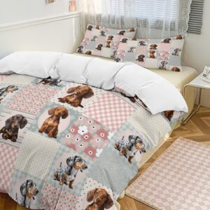 dachshund bedding set full size dachshund comforter cover set for teen boys super soft construction sausage dog duvet cover set bedroom decor twin full queen king size quilt cover with 2 pillowcase