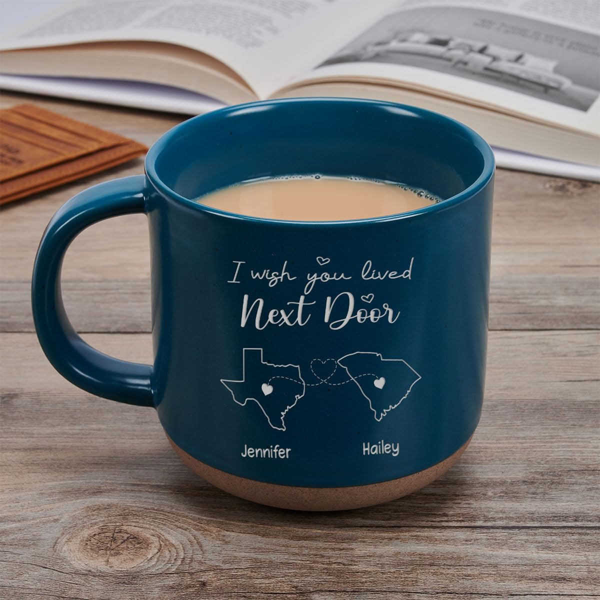 Wrappiness I Wish We Lived Closer Pottery Mug - Personalized Long Distance Friendship Mug, Custom State to State Mug, Going away Gifts for Sister Best Friend Bestie Women Gift - W20-01-recukQJ2Ybzzr0