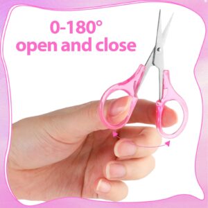 10Pcs Small Scissors All Purpose Stainless Steel Detail Scissors with Protective Cover Mini Detail Craft Scissors Straight Fine Tips Sewing Scissors Tiny Scissors for Embroidery Knitting Paper Cutting