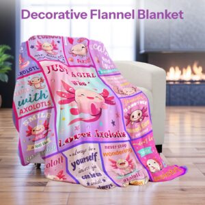 Axolotl Blanket, Axolotl Gifts, Gifts for Axolotl Lovers, Axolotl Gifts for Girls, Just a Girl Who Loves Axolotls, Salamander Gifts, Axolotl Stuff, Axolotl Throw Blanket on Birthday Christmas 50x60 IN