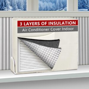 21''wx 15''hx 3.5'' indoor air conditioner cover for inside window, 3 layers ac cover for inside, indoor window ac unit insulation cover for winter