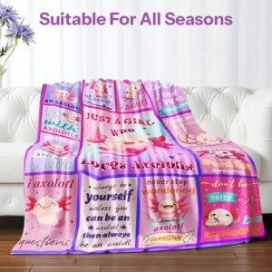 Axolotl Blanket, Axolotl Gifts, Gifts for Axolotl Lovers, Axolotl Gifts for Girls, Just a Girl Who Loves Axolotls, Salamander Gifts, Axolotl Stuff, Axolotl Throw Blanket on Birthday Christmas 50x60 IN