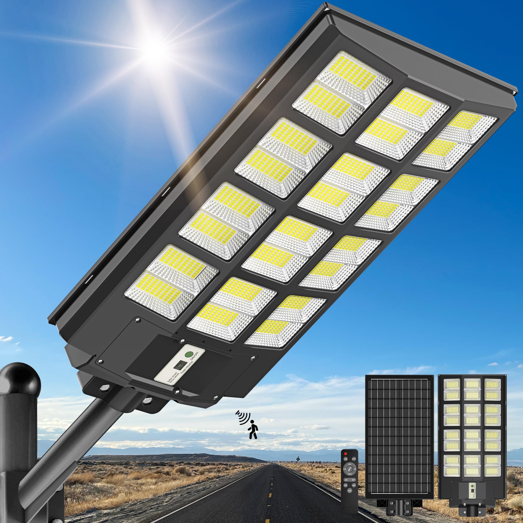 Sunwish 4200W Solar Street Lights Outdoor and 2000W Solar Street Lights Outdoor Wide Angle