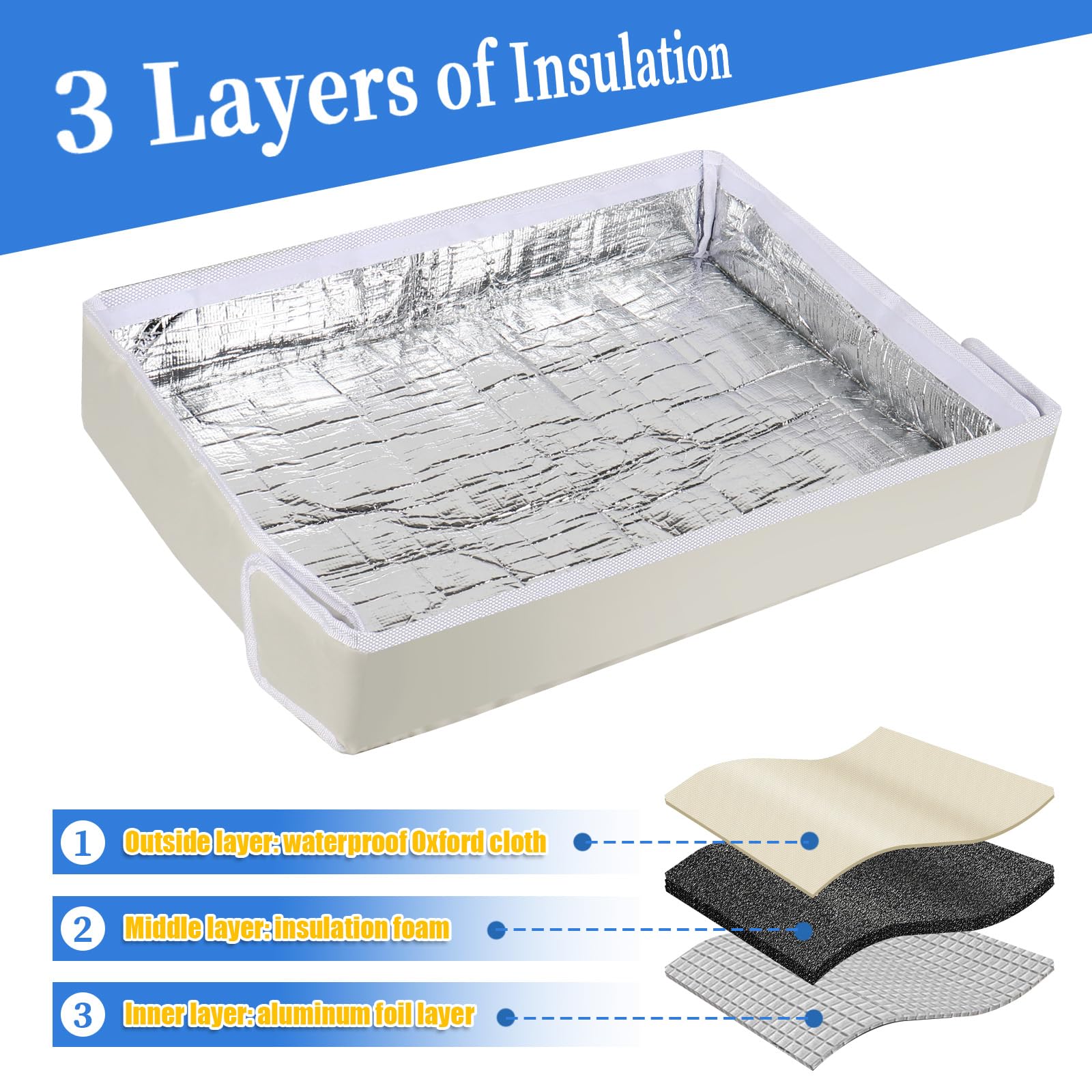 21''Wx 15''Hx 3.5'' Indoor Air Conditioner Cover for Inside Window, 3 Layers AC Cover for Inside, Indoor Window AC Unit Insulation Cover for Winter