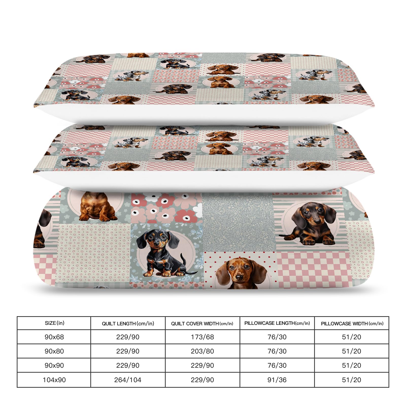 Dachshund Bedding Set Full Size Dachshund Comforter Cover Set for Teen Boys Super Soft Construction Sausage Dog Duvet Cover Set Bedroom Decor Twin Full Queen King Size Quilt Cover with 2 Pillowcase