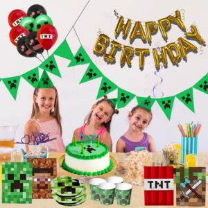 16 pc Pixel Party Bags, Miner Theme Favor Bags, Birthday Party Decorations, Birthday Party Supplies, Pixel Party Favors, Goodie Treat Candy Gift Bags, Party Supplies, Creeper