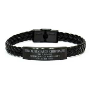 adjustable clinical research coordinator definition braided leather bracelet christmas idea gifts for coworker. birthday clinical research coordinator only because fucking miracle worker isn't a