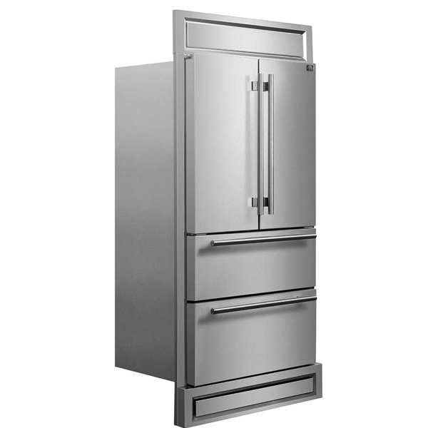 Forno Moena Energy Star Refrigerator and Freezer 19.2 Cu.Ft French Door Stainless Steel Freestanding Fridge with Ice Maker (Moena 40-Inch with Modern Grill)