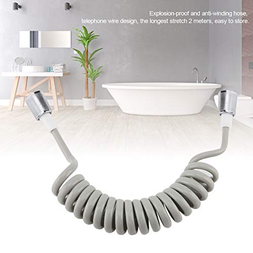 Shower Hose ABS Spring Flexible Shower Hose Water Plumbing Toilet Bidet Spray for Bathroom (Gray)