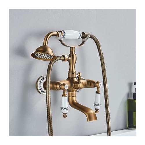 Luxury Bathtub Faucet Dual Handle Handheld Bath Shower Mixer Tap with Hand Shower Wall Mount Swivel Spout Tub Sink Mixer Faucet,Kitchen Sink Faucet