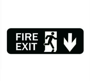 fzqdmt fire exit sign for house, strong self-adhesive signs for home, 10” x 3” premium durable acrylic sign for door/wall/window