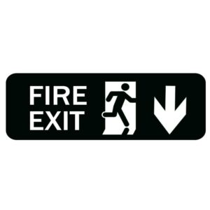 FZQDMT Fire Exit Sign For House, Strong Self-Adhesive Signs For Home, 10” X 3” Premium Durable Acrylic Sign For Door/Wall/Window