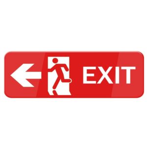 FZQDMT Exit Sign For House, Strong Self-Adhesive Signs For Home, 10” X 3” Premium Durable Acrylic Sign For Door/Wall/Window