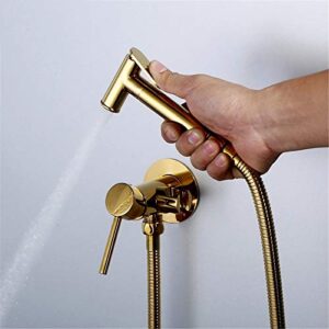 MINJING Cloth Diaper Sprayer, Toilet Bidet Sprayer, Hot and Cold Mixer Solid Brass Shower Faucet, Bathroom Douche Kit Washer