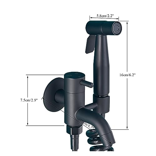 Matte Black Bathroom Bidet Faucet Wall Mount Lavatory Mop Cleaning Faucet Swivel Bath Spout Toilet Bidet Hot and Cold Mixing Faucet