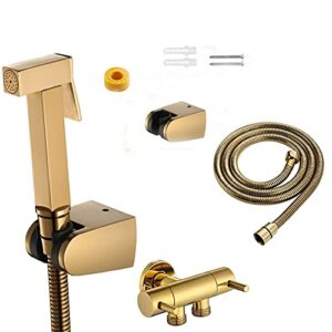 minjing cloth diaper spray, handheld bidet sprayer for toilet, 59 inch shower hose, pvd gold bidet faucet tap,spray gun set with angle valve